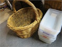 large wicker basket small totes no lids