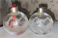 Pair of Vintage Lenox Cut Crystal Ornaments