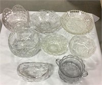 8 pattern glass serving bowls