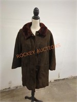 1950s suede fur collar coat