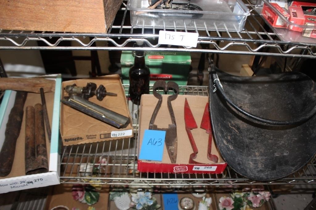 Large Lot - Shearers, Wood Carrier, tools etc.