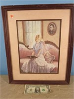 *Beautiful Framed Print Of Young Girl Reading,