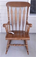 Lot #2073 - Open arm high back rocking chair 44"