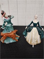 2 ROYAL DOULTON figurines 8" - 9" tall 1974 1993