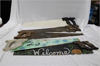 PAINTED HAND SAW DECOR