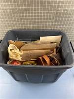 BIN OF LEATHER WORKING MATERIALS, PATTERNS & MORE