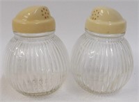 Retro Hazel Atlas Ribbed Fluted Glass Shakers