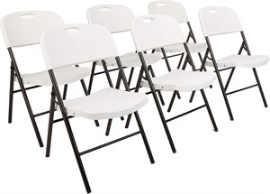 White Plastic Chair 350lb - 6-Pack