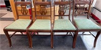 4 Harp Back Wooden Dining Chairs.  NO SHIPPING