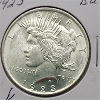 1923 PEACE SILVER DOLLAR BU