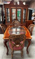 11 - FORMAL DINING TABLE, 4 CHAIRS, CHINA HUTCH