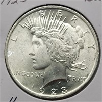 1923 PEACE SILVER DOLLAR BU