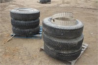 (6) Assorted 10.00-20 Tires on Split Rims