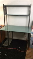 Glass/Metal desk 48x30x30' and Hutch 43x37x12'