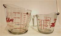 Set of 2 Fire King Measuring Cups