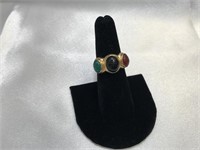 14K Stone Scarab Ring