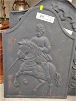 Cast Iron Stove Plate w/Gentleman Riding Horse