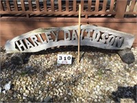 Harley Davidson wood carved sign, 7'