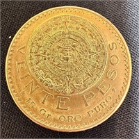 1918 Mexico Gold 20 Pesos