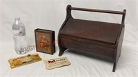 Vintage Sewing Box, Needle Cards & Candy Box