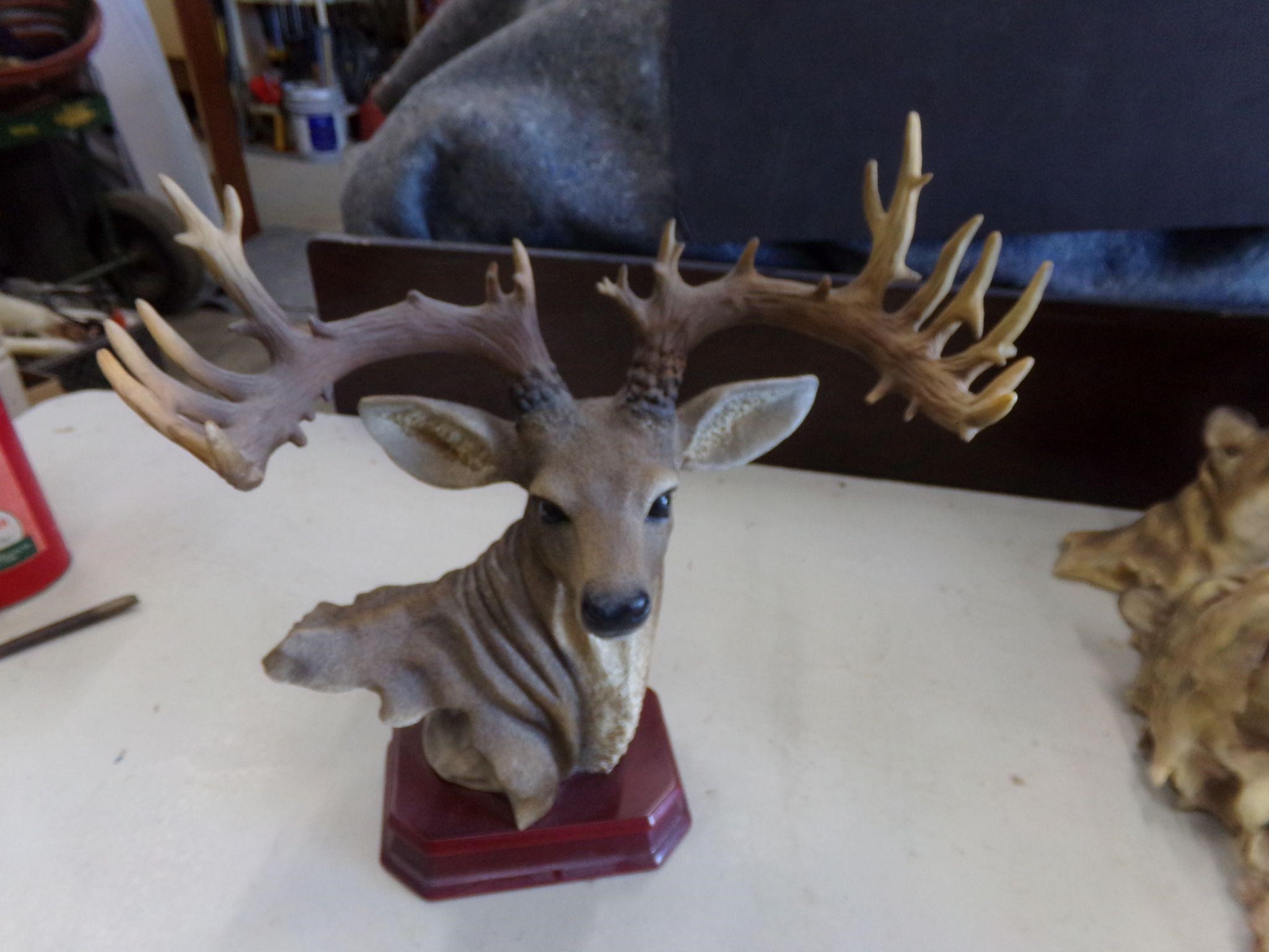 14" deer statue resin