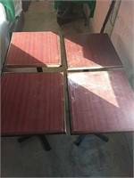 Wood Top Square tables with metal base x4