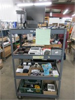 Assorted electronic items, cart not included