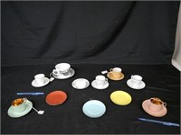 TEACUPS AND SAUCER SETS W/EXTRA SAUCERS