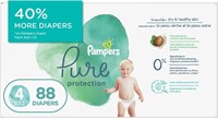 Pampers Diapers Size 4, 88 Count - Pure