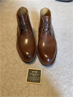 Brown Leather Meermin Plain Toe Dress Boots Sz 8