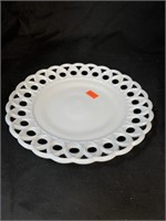 8 “ MILK-GLASS PRETZEL PLATE