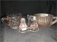 5 PCS OF MISC PINK DEPRESSION GLASS