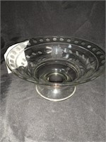 VINTAGE ETCHED PEDESTAL BOWL - 9.5 X 4.5 “