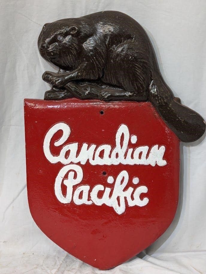 Aluminum Cast Canadian Railroad Beaver Sign