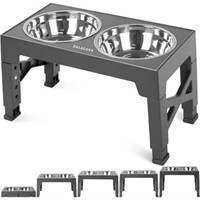 ZALALOVA Elevated Dog Bowls Stand with 2 Stainless