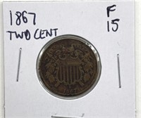 1867 2 Cents (small chip on coin noted and