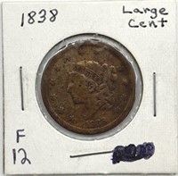 1838 Coronet Large Head Cent