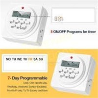 iPower 7 Day Programmable Timer  Dual Outlet