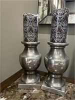 POLISHED NICKEL CANDLE HOLDERS