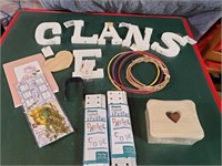 NEAT CRAFT LOT INCL WOODEN LETTERS