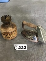 GAS IRON,  OIL LAMP