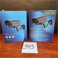 pair dummy security cameras realistic looking