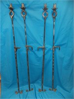 SET OF 4 WROUGHT IRON CANDLE HOLDERS