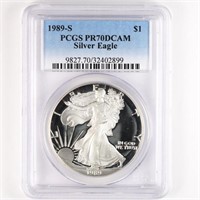 1989-S Proof Silver Eagle PCGS PR70 DCAM