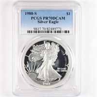 1988-S Proof Silver Eagle PCGS PR70 DCAM