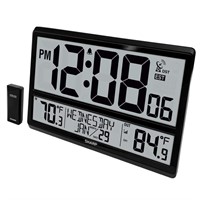 P412  Sharp Atomic Clock, Jumbo 3" Numbers, Temp D