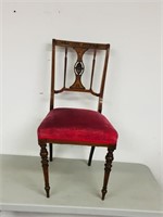 Victorian side chair , carved front legs