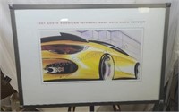 Poster of 1997 North American Auto Show. Framed