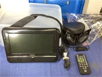 RCA vehicle DVD player and Sony headphones