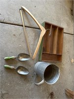 Lot of Vintage Kitchen utensils, Pitcher, Drawer